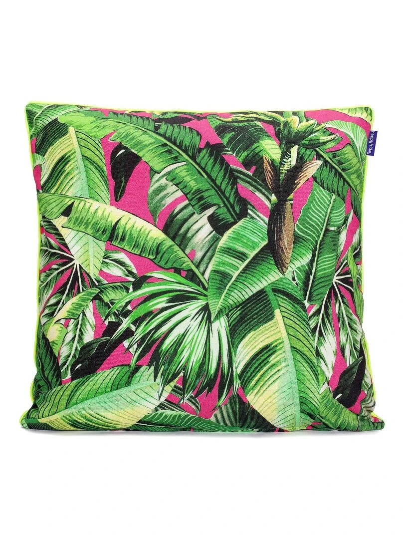 Housse de coussin décoratif Pink palm "Happyfriday" Blanc