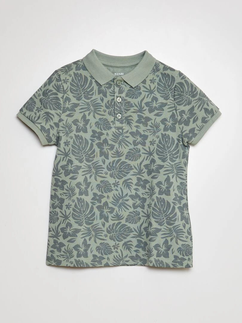 Polo à motif Bleu