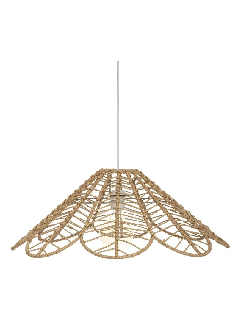 Suspension fleur en corde Beige