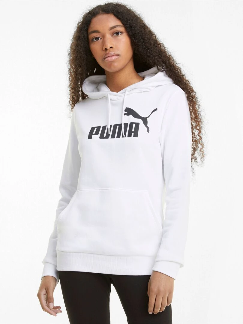 Sweat à Capuche Puma Logo   Blanc