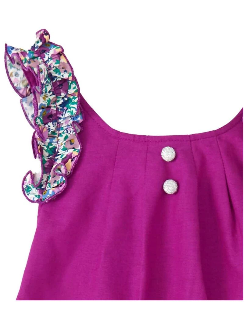 Robe cérémonie Fleurie Violette Fille  Noeud Amovible  ANAIS   La Faute à Voltaire   Violet