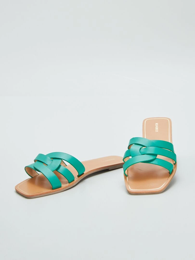 Sandales à brides croisées fantaisie   Vert