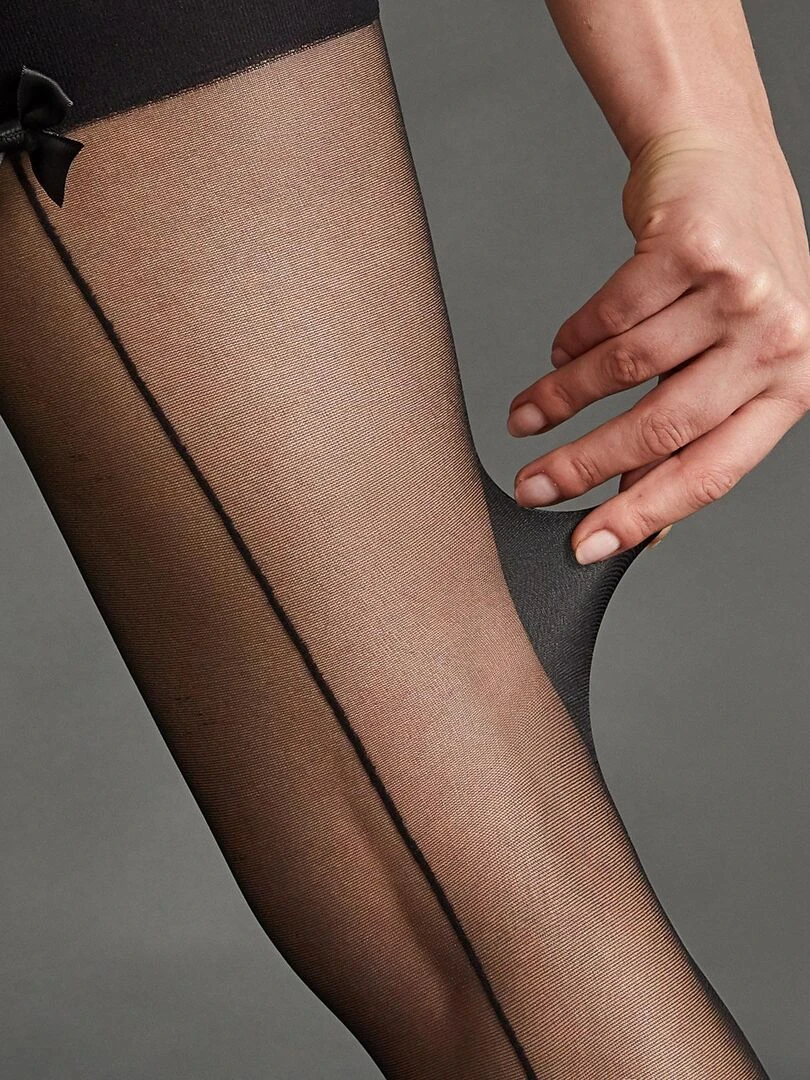 Bas porte jarretelle 20 deniers Pianista RougeGorge Lingerie Noir