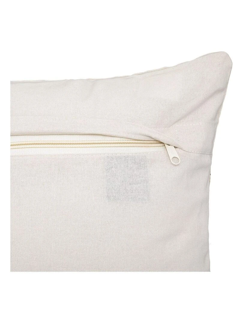 Coussin brodé déhoussable 40x40 Palma tropic   Blanc
