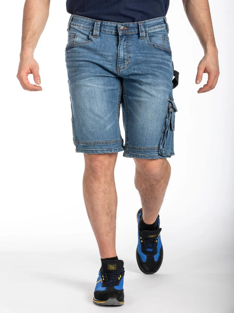 Bermuda de travail multi poches denim stretch DENIM 'Rica Lewis' Bleu