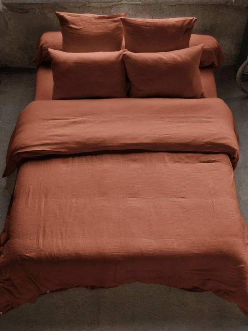 Housse de couette en double Gaze de coton Orange