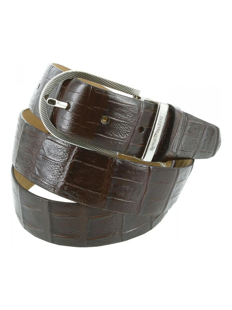 Ceinture cuir CROCO Marron