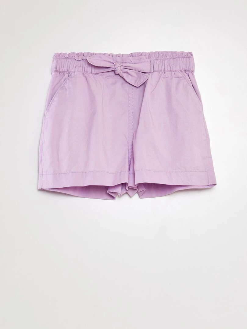 Short paperbag avec ceinture Violet