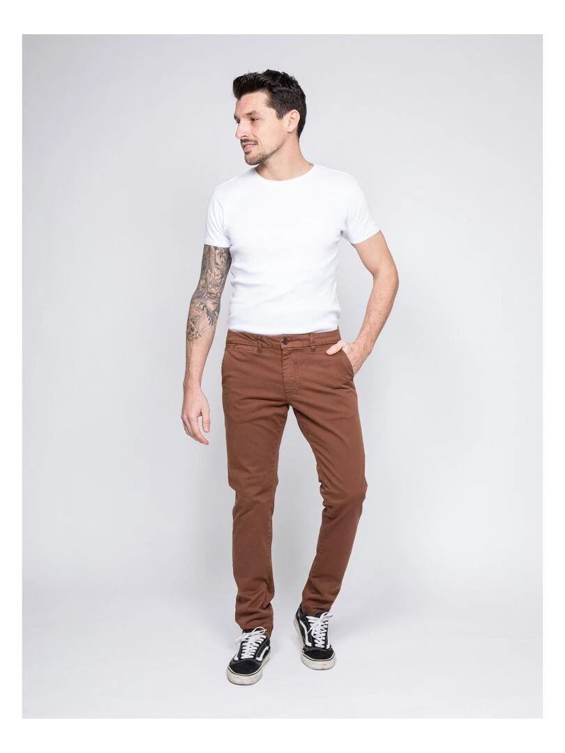 Pantalon chino coupe ajustée VAIRE   Marron