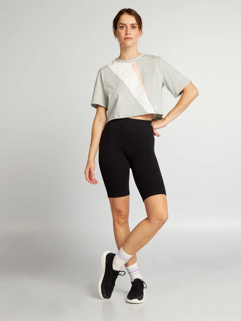 Tee shirt cropped Paris 2024 Gris