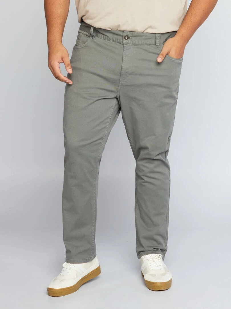 Pantalon slim L32 Kaki grisé
