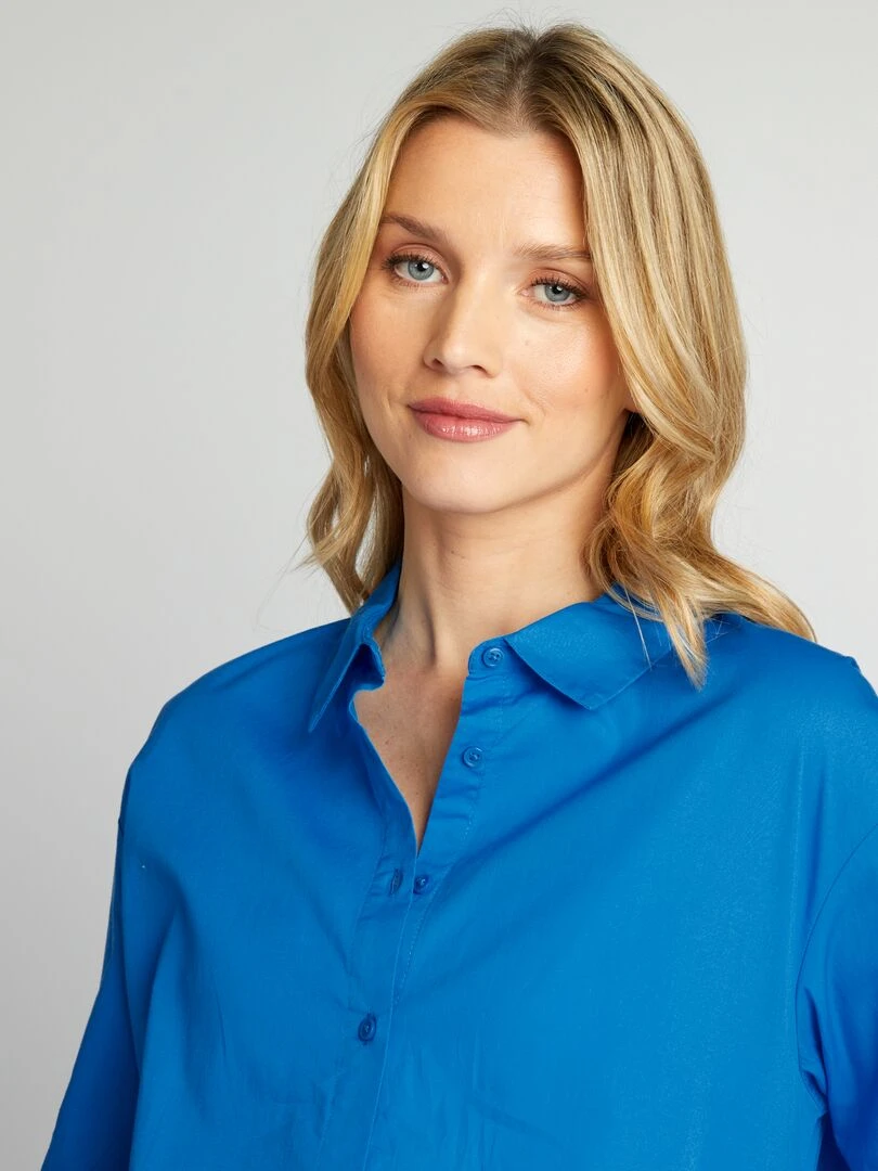 Chemise oversize de maternité   Bleu