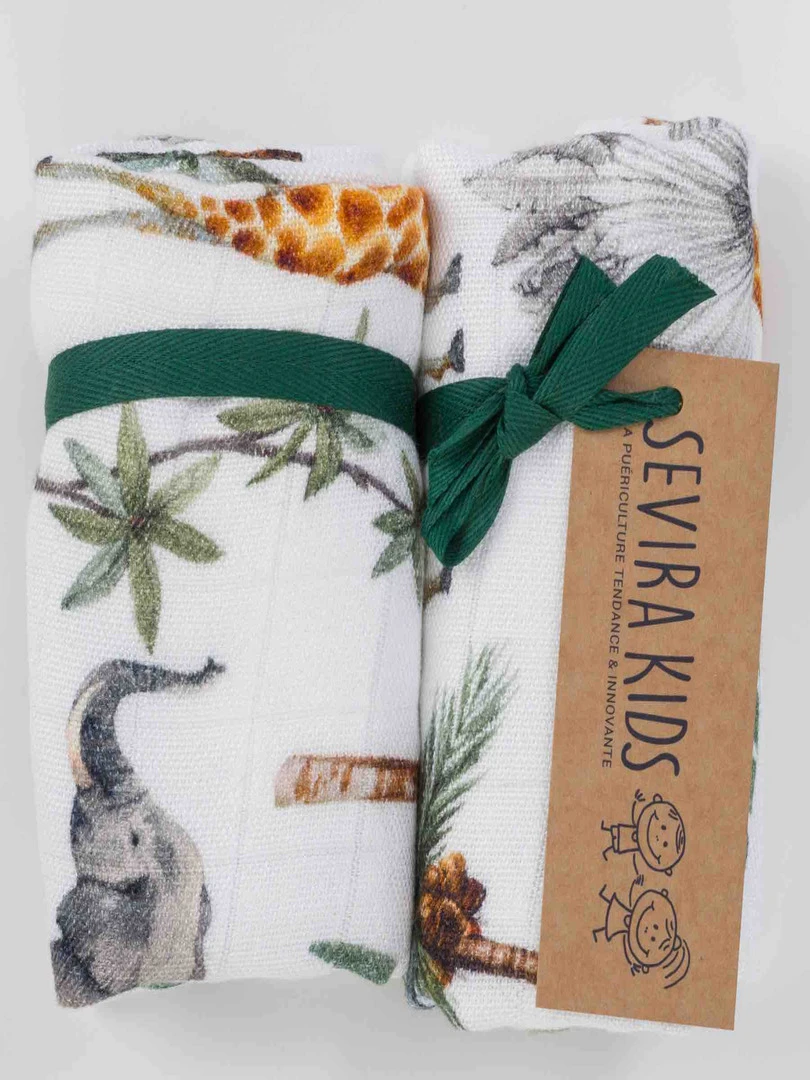 Lot De 2 Langes En Bambou  Safari   N/A