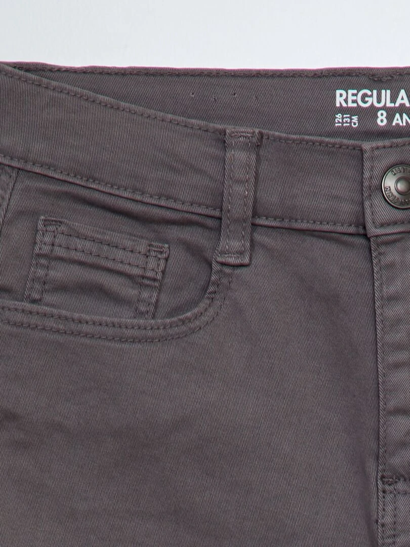 Pantalon regular en twill   Gris