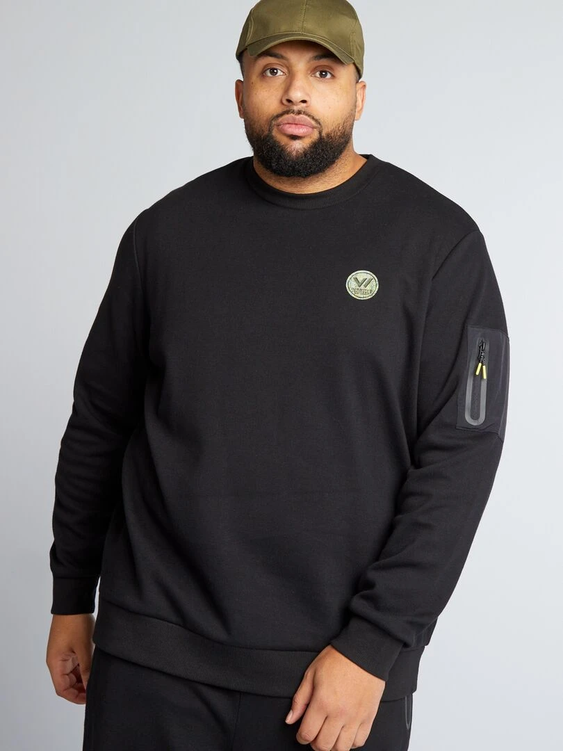 Sweat à capuche à motif   Bleu