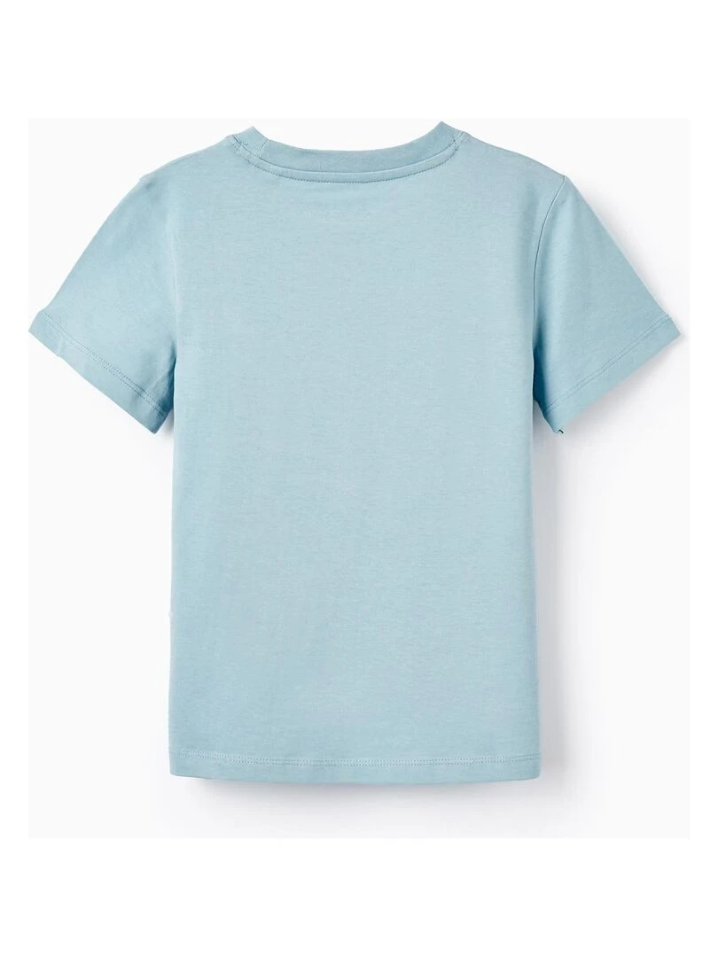 T shirt à manches courtes en coton pour fille 'Papier' manches courtes Bleu clair