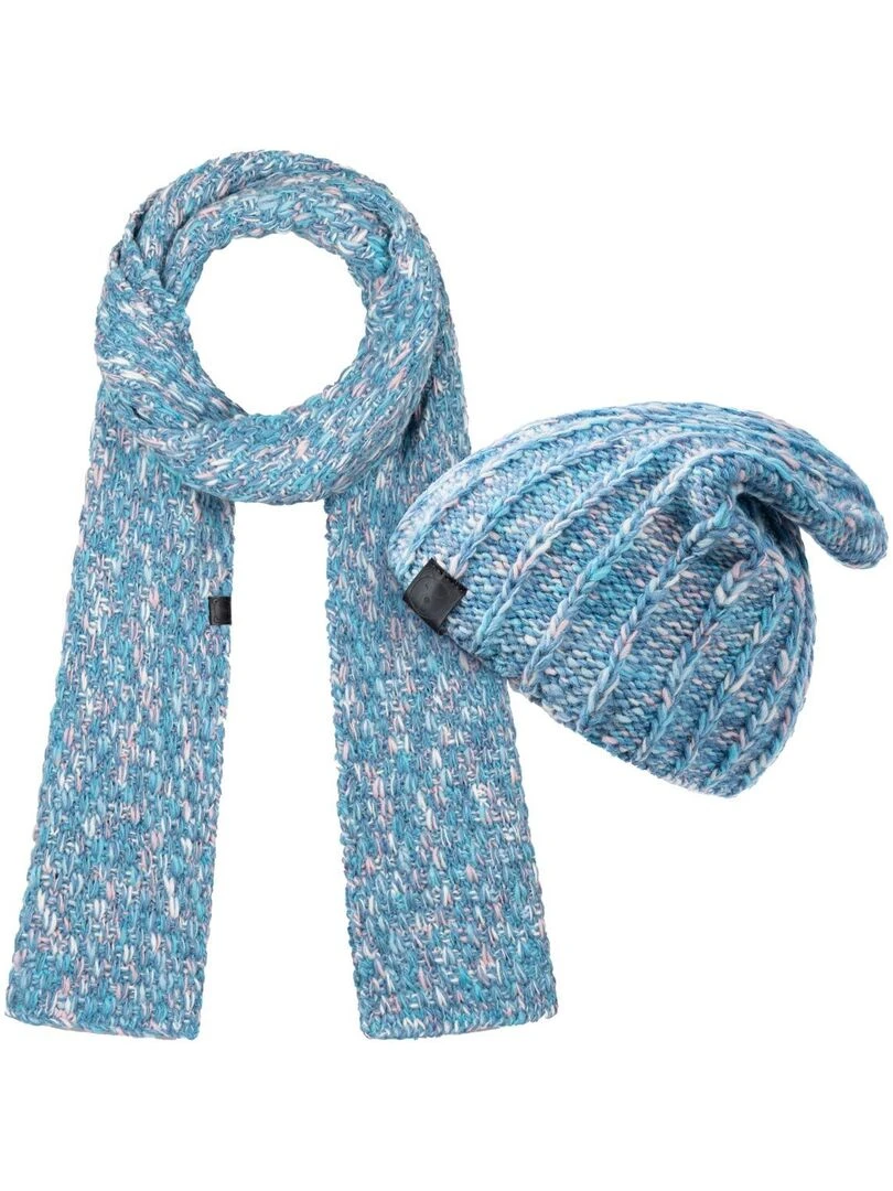 Ensemble Echarpe Bonnet Celti Made in UE Bleu ciel