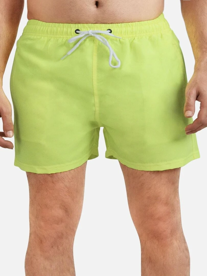 Short de bain uni Kebello Jaune