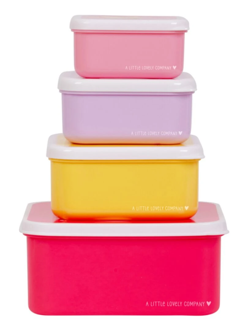 Lot de 4 boîtes à goûter Fée   Rose