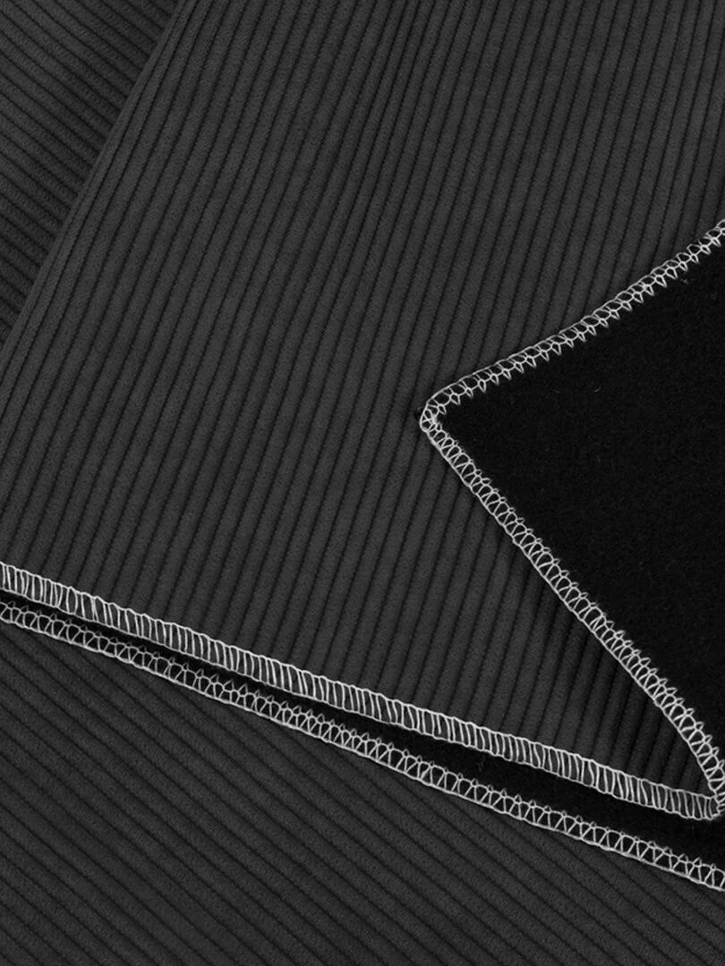 Rideau en velours côtelé occultant et thermique gris anthracite