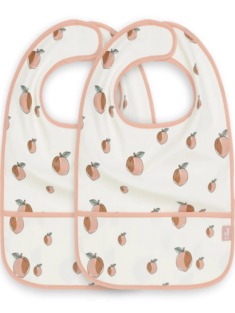 Lot De 2 Bavoirs Waterproof Peach Pêche Rose