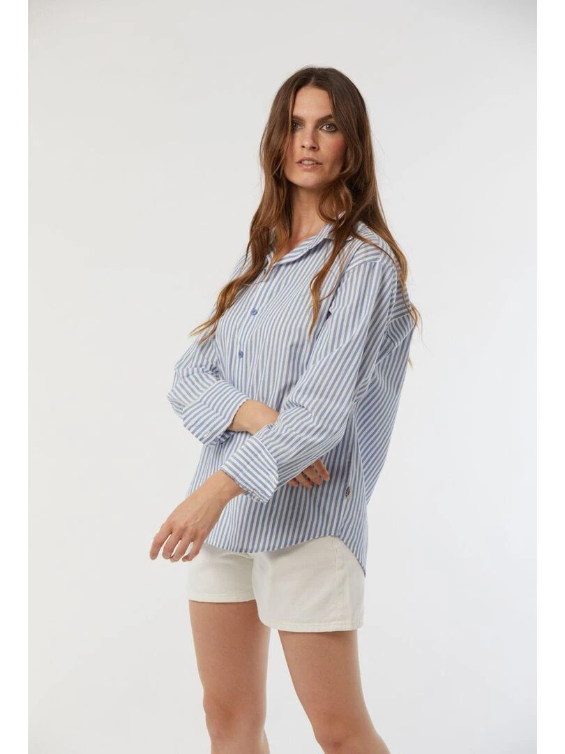 Lee Cooper   Chemise manches longues coton loose DHIMMI   Bleu