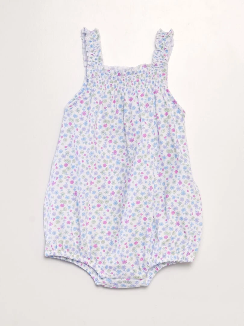 Barboteuse en jersey Blanc/bleu/rose