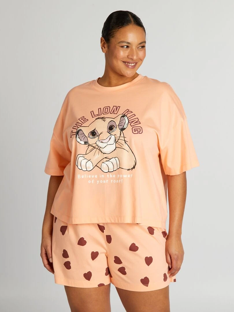 Pyjama court 'Simba' en jersey 2 pièces Orange