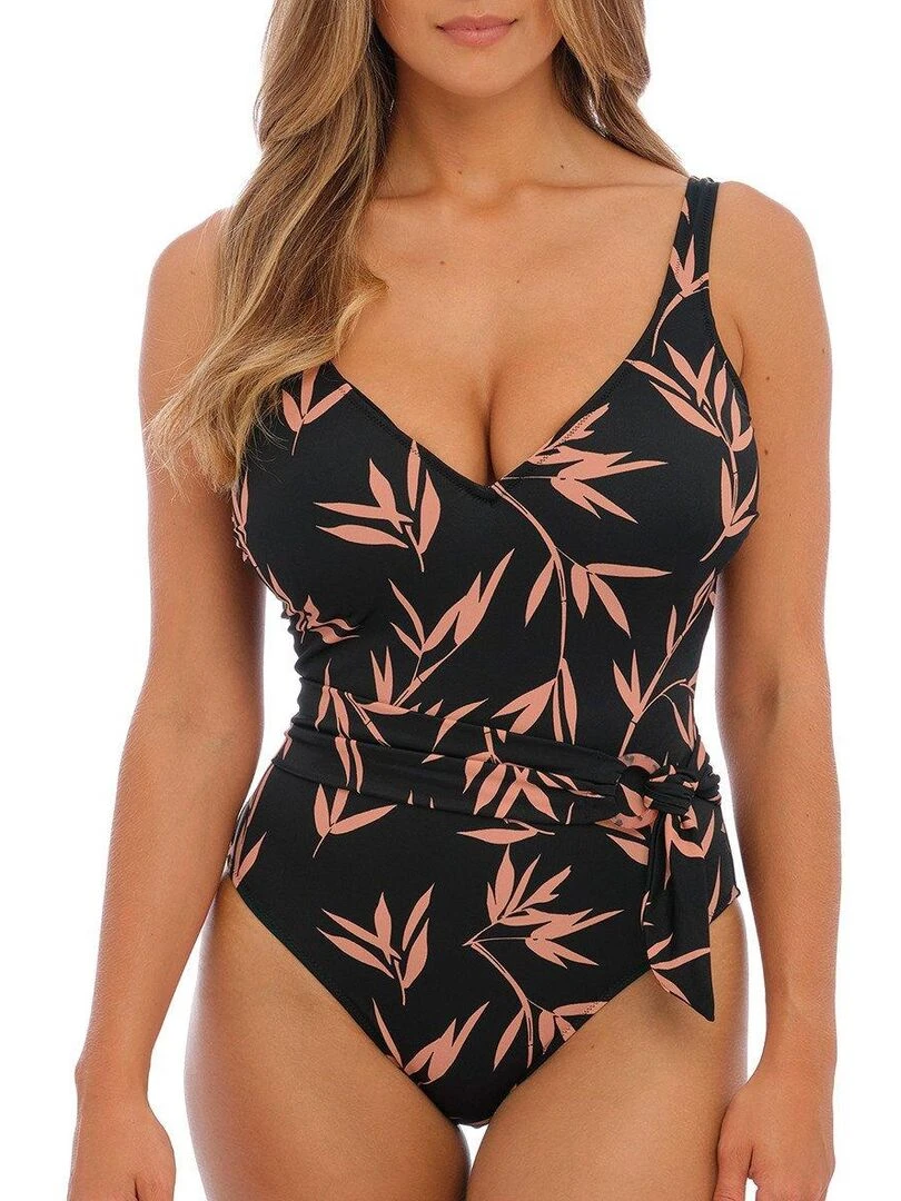 Maillot une pièce plongeant avec armatures Luna bay Noir