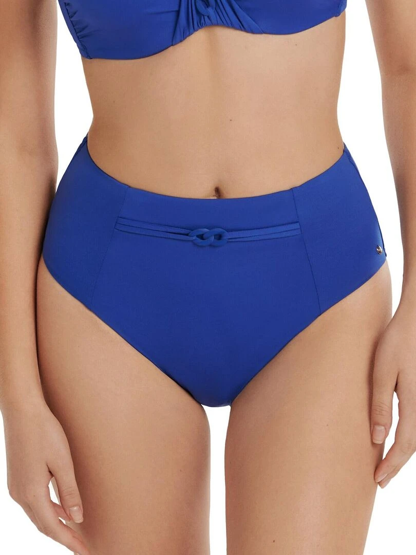 Bas maillot slip de bain échancré taille haute Palma Bleu