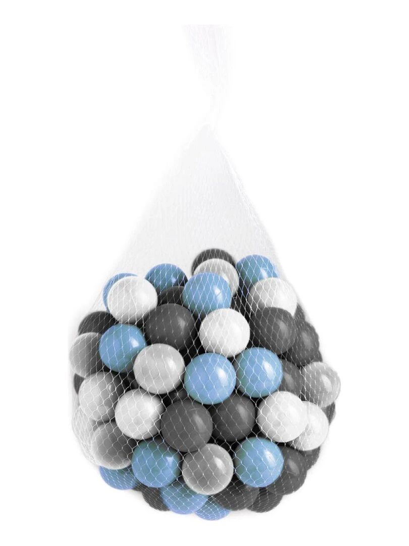 Lot de 5 sacs de 100 balles   Bleu  gris  blanc et transparent   Bleu