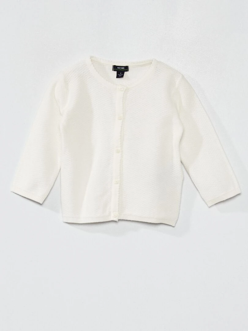 Gilet en maille fantaisie blanc