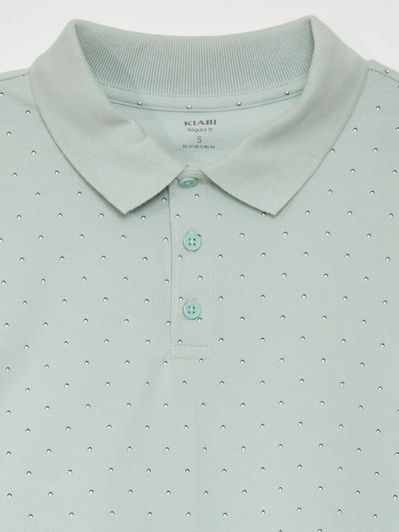 Polo en piqué de coton avec imprimé   Vert d'eau