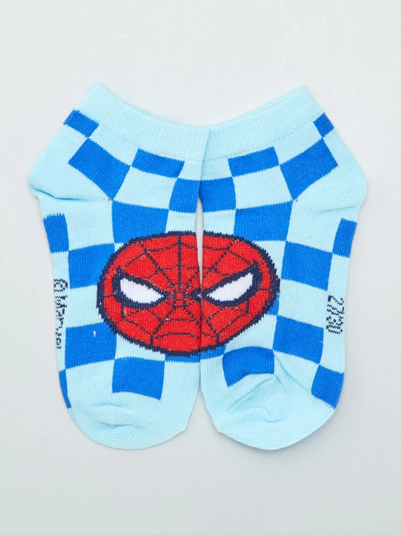 Lot de 3 chaussettes invisibles 'Spiderman'   Bleu/rouge