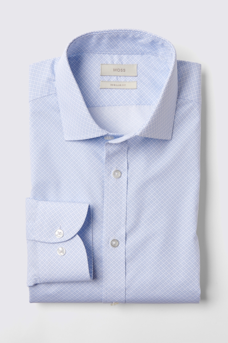 Regular Fit Sky Geo Print Shirt   Buy Online at Moss