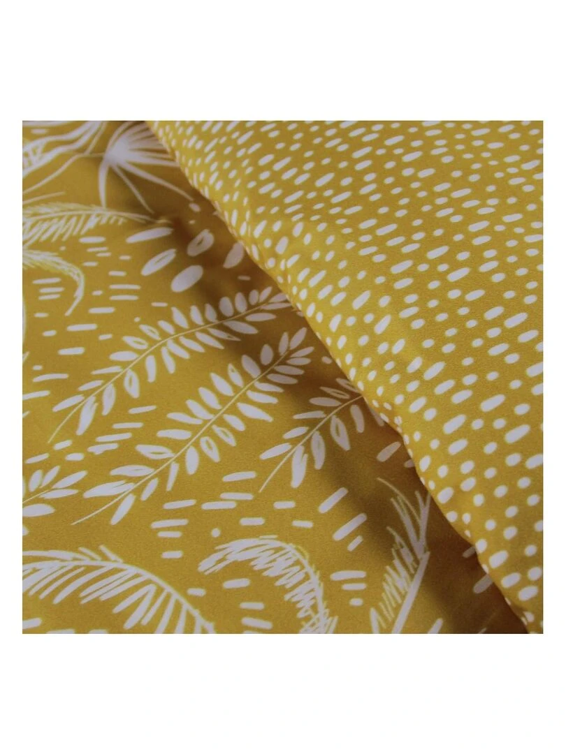 Parure de lit zippée 2 personnes imprimé 'MAWIRA' 'TODAY'   Jaune