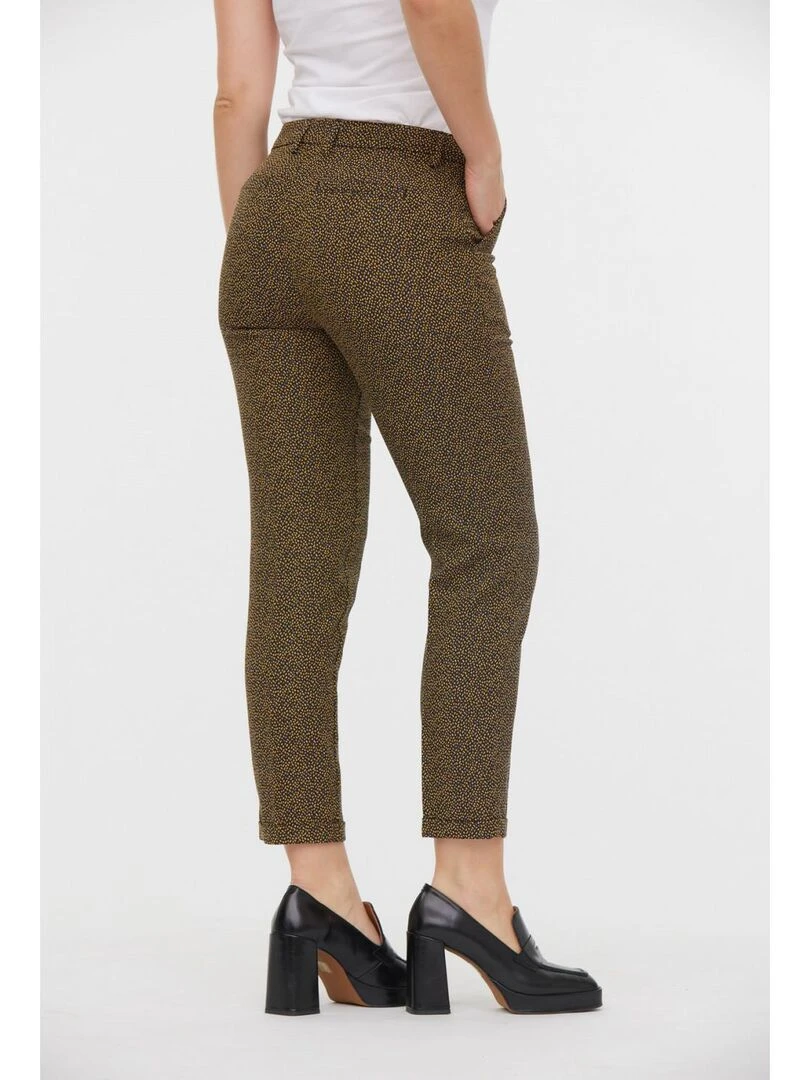 Lee Cooper   Pantalon polyester chino JANIS   Bleu Jaune