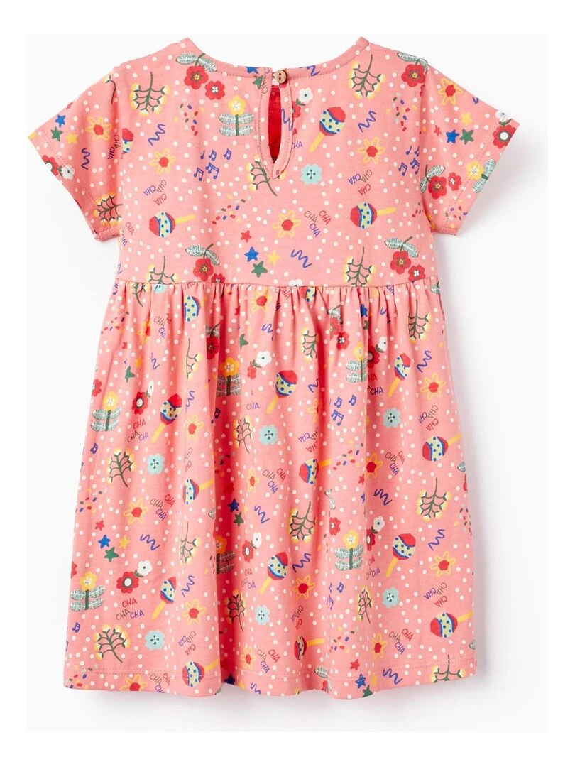 Robe en Coton à Imprimé Floral pour Bébé Fille manches courtes CUBA Rose