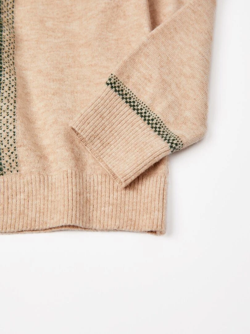 Gilet en Maille Fille 'B&S'   NOËL   Beige