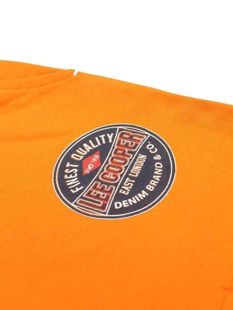 Lee Cooper   Bermuda garçon imprimé logo en coton   Orange