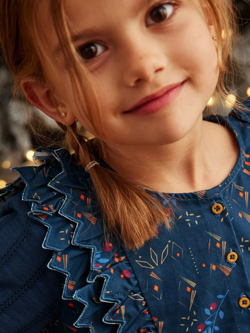 Robe fille Souffle Étoilé   Bleu