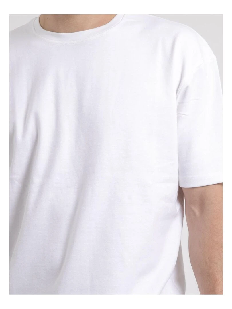 T shirt col rond oversize pur coton NOBUKA   Blanc