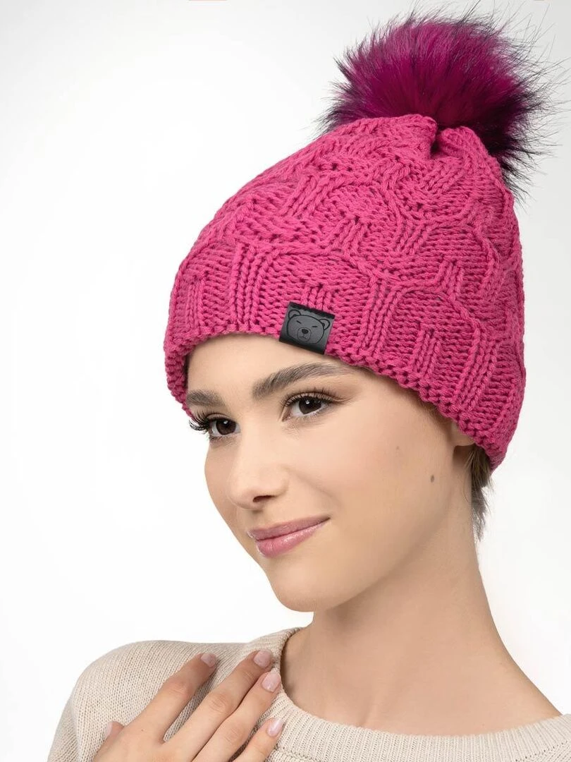 Ensemble Snood Bonnet Maribel   Made in UE   Rose fushia