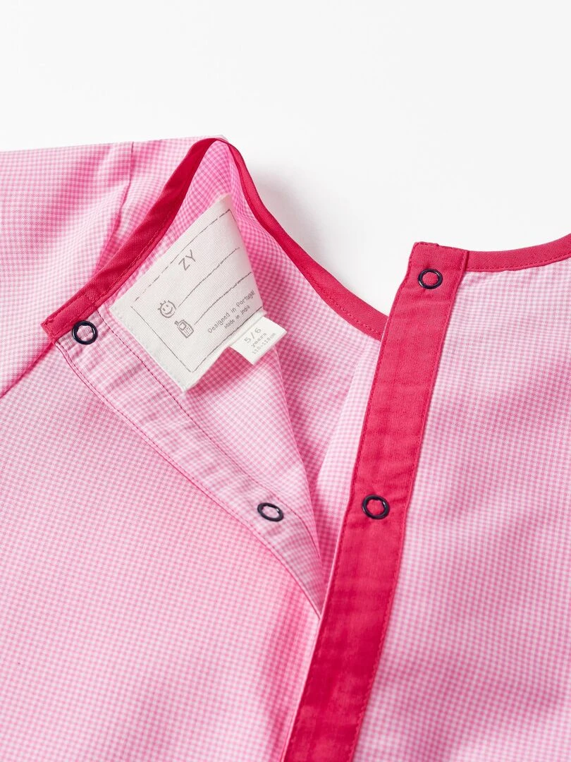 Lot 2 Blouses d'Ecole à Carreaux Fille manches longues  DIFFERENT TOGETHER   Rose