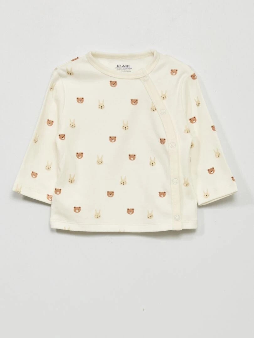 Ensemble pyjama en interlock   2 pièces   Ecru/beige