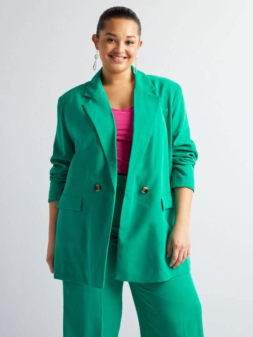 Veste tailleur en twill Vert
