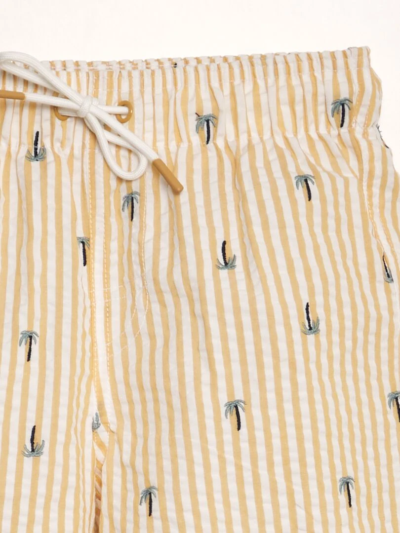 Short de bain crêpé Jaune