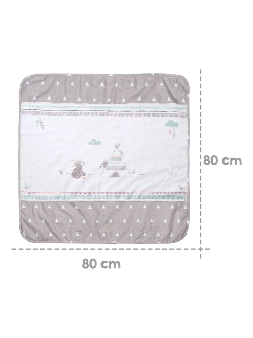 ROBA Couverture de Bébé "Indibear"  80 x 80 cm   Brun   Vert