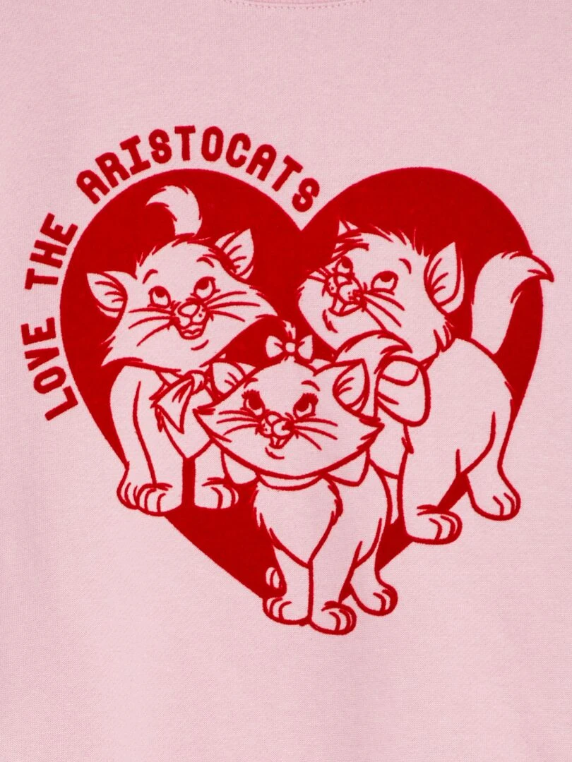 Sweat 'Marie' 'Les Aristochats' effet 2 en 1 Rose