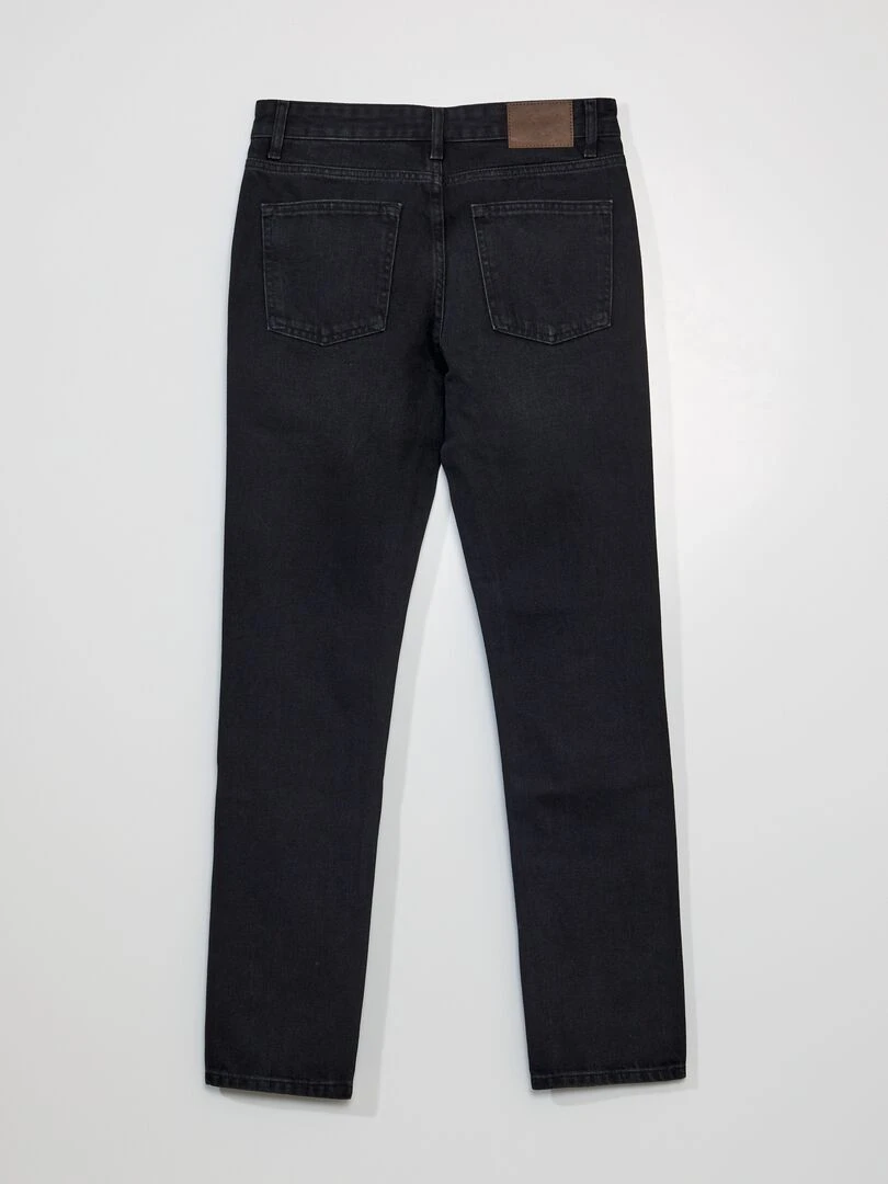 Jean droit L34 Noir délavé